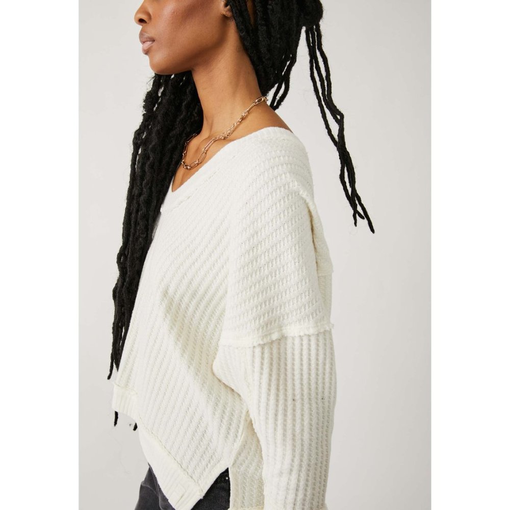 NWOT FREE PEOPLE New Magic Thermal size Large in color Bones / cream - Picture 5 of 13